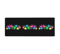 WHJSHOP Tappetino per mouse extra large con stelle fluorescenti e fiori colorati, 30,5 x 80 cm, per computer desktop, laptop, personal computer
