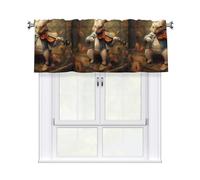 WHJSHOP Tenda con immagine di coniglietto che suona il violino con asta corta, 137,2 x 45,7 cm, per cucina, bagno, lavanderia e finestre dello studio, con un filtro della luce