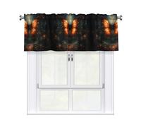 WHJSHOP Tenda con immagine di farfalla nel vortice con asta corta, 137,2 x 45,7 cm, per finestre di cucina, bagno, lavanderia e studio, con un filtro della luce