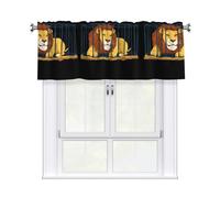 WHJSHOP Tenda con immagine di leone nella gabbia con asta corta, 137 x 45 cm, per finestre di cucina, bagno, lavanderia e studio, con filtro della luce