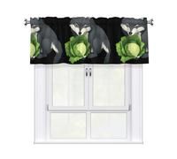 WHJSHOP Tenda con immagine di lupo vegetariano con asta corta, 137,2 x 45,7 cm, per finestre di cucina, bagno, lavanderia e studio, con un filtro della luce