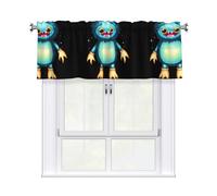 WHJSHOP Tenda con piccolo mostro glitterato con asta corta, 137,2 x 45,7 cm, per finestre di cucina, bagno, lavanderia e studio, con un filtro della luce