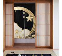 WHJSHOP Tenda divisoria con stelle dorate tra le nuvole bianche per porta, protezione della privacy, adatta per cucina, bagno, stanza, 86,4 x 142,2 cm