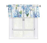 WHJSHOP Tende corte con stampa ad acquerello ortensia con asta mantovana 137,2 x 45,7 cm, filtraggio della luce, facile installazione per cucina, bagno, lavanderia, studio