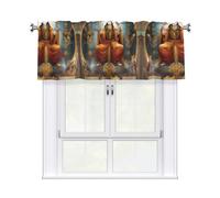WHJSHOP Tende corte con stampa di Dio femminile con mantovana 137 x 45 cm, filtraggio della luce, facile installazione per cucina, bagno, lavanderia, studio