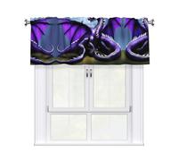 WHJSHOP Tende corte con stampa di draghi viola e Wirte con asta mantovana 137,2 x 45,7 cm, filtraggio della luce, facile installazione per cucina, bagno, lavanderia, studio