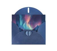 WHJSHOP The beauty of the aurora Prints, biglietto di auguri con carta perlescente di alta qualità, effetto perlato su entrambi i lati, busta in carta perlata con fibbia d'amore