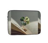 WHJSHOP The Four-Leaf Clover in The Book Pattern Laptop Case - Custodia antiurto portatile per laptop per uomini e donne, viaggi d'affari, scuola e ufficio