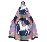 WHJSHOP The Illusion of Unicorn - Mantello con cappuccio per Halloween, per adulti, senza cerniera, comodo e durevole per giochi di ruolo