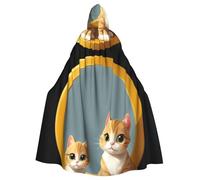WHJSHOP The Little Cat In The Mirror Picture Halloween Adulto Mantello Con Cappuccio Uomini E Donne Abbigliamento Mantello Gioco di Ruolo