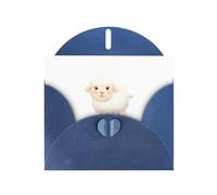 WHJSHOP The Shy Little Sheep Prints, biglietto di auguri con carta perlescente di alta qualità, effetto perlato su entrambi i lati, busta in carta perlata con fibbia d'amore