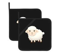 WHJSHOP The Shy Little Sheep Prints - Set di 2 presine isolate quadrate da 20,3 x 20,3 cm, spesse e resistenti, anti-scottatura e termoisolanti
