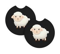 Whjshop The Shy Little Sheep - Set di 2 portabicchieri per interni dell'auto, impermeabili e veloci, per auto, camion, SUV e navi