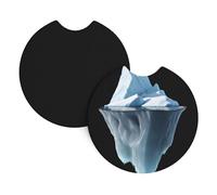 Whjshop The Tip of The Iceberg Prints, portabicchieri per interni dell'auto, 2 pezzi, impermeabile e veloce, per auto, camion, SUV e navi
