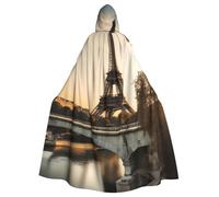 WHJSHOP Tour di Parigi francese Torre Eiffel immagine Halloween adulto mantello con cappuccio abbigliamento uomo e donna mantello gioco di ruolo