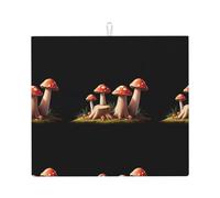 WHJSHOP Tronco di legno con funghi modello cucina assorbente pad, microfibra super assorbente, antiscivolo oversize