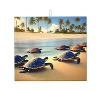 WHJSHOP Turtles on The Beach Pattern Kitchen Assorbente Pad, Super Assorbente Microfibra, Oversize Antiscivolo