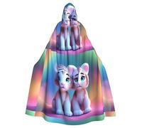 WHJSHOP Un paio di tigri modello Halloween adulto mantello con cappuccio senza cerniera, comodo e durevole per giochi di ruolo