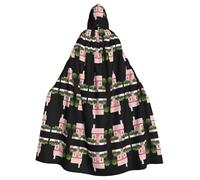 WHJSHOP Una piccola casa piena di garofani modello Halloween adulto mantello con cappuccio che garantisce una facile manutenzione e un uso duraturo