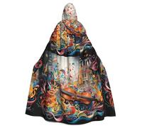 WHJSHOP Una sinfonia di colori modello Halloween adulto mantello con cappuccio senza cerniera, comodo e durevole per giochi di ruolo