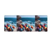WHJSHOP Uova di Pasqua sulla costa stampa extra large tappetino per mouse computer ufficio tastiera da gioco antiscivolo versione ispessita 30,5 x 80 cm