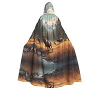 WHJSHOP Wildlife Caccia Cervo Orso Alce Modello Halloween Adulto Con Cappuccio Mantello è un mantello super grande, confortevole e resistente