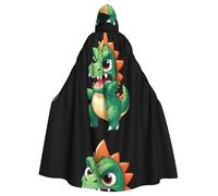 WHJSSF Angry Little Dinosaur stampa Halloween adulto mantello con cappuccio - mantello con cappuccio super grande senza cerniera