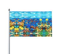 WHJSSF Bandiere decorative per esterni con stampa di pesci tropicali oceanici e coralli sottomarini, 9 x 1,5 m, in poliestere vivace per cortile, patio e feste