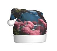 WHJSSF Bella isola con fiori che stampano cappelli di Natale della peluche degli uomini e delle donne, cappelli adulti del partito di festa di Capodanno