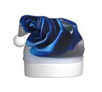 WHJSSF Bella rosa blu che stampa cappelli di Natale della peluche degli uomini e delle donne, cappucci adulti del partito di festa di Capodanno