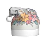 WHJSSF Bellissimi arcobaleni e unicorni che stampano cappelli di Natale della peluche degli uomini e delle donne, cappelli adulti del partito di festa di Capodanno