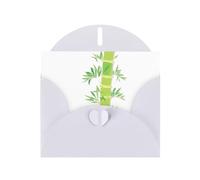 WHJSSF Biglietto di auguri bianco con foglie di bambù sotto luce e ombra, perfetto per San Valentino, anniversario di matrimonio e inviti per feste