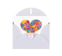 WHJSSF Biglietto di auguri bianco con frammenti d'amore colorati stampati perfetti per San Valentino, anniversario di matrimonio e inviti per feste