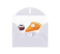 WHJSSF Biglietto di auguri bianco stampato con torta di zucca e marmellata di mirtilli rossi, perfetto per San Valentino, anniversario di matrimonio e inviti per feste