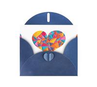 WHJSSF Biglietto di auguri blu colorato con frammenti d'amore stampati, perfetto per San Valentino, anniversario di matrimonio e inviti per feste