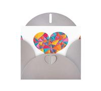 WHJSSF Biglietto di auguri grigio colorato con frammenti d'amore stampati perfetti per San Valentino, anniversario di matrimonio e inviti per feste