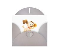 WHJSSF Biglietto di auguri grigio con cucciolo che soffia il corno stampato perfetto per San Valentino, anniversario di matrimonio e inviti per feste