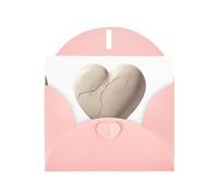 WHJSSF Biglietto di auguri rosa a forma di cuore spezzato stampato perfetto per San Valentino, anniversario di matrimonio e inviti per feste