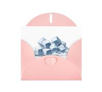 WHJSSF Biglietto di auguri rosa con cubetti di ghiaccio nascosti tra le nuvole bianche, stampe 10,2 x 15,2 cm per Natale, compleanni dei bambini, San Valentino, anniversari di matrimonio e inviti per
