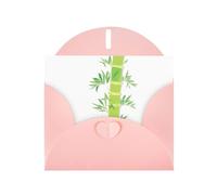 WHJSSF Biglietto di auguri rosa con foglie di bambù sotto la luce e l'ombra, perfetto per San Valentino, anniversario di matrimonio e inviti per feste