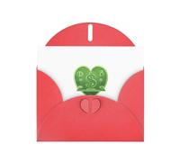 WHJSSF Biglietto di auguri rosso verde soldi amore stampe 10,2 x 15,2 cm per Natale, compleanni dei bambini, San Valentino, anniversari di matrimonio e inviti per feste