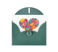WHJSSF Biglietto di auguri verde scuro colorato con frammenti d'amore stampati, perfetto per San Valentino, anniversario di matrimonio e inviti per feste