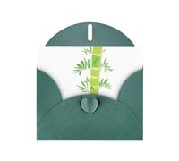 WHJSSF Biglietto di auguri verde scuro con foglie di bambù sotto la luce e l'ombra, perfetto per San Valentino, anniversario di matrimonio e inviti per feste
