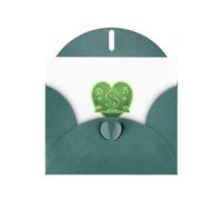 WHJSSF Biglietto di auguri verde scuro con stampa verde soldi amore 10,2 x 15,2 cm per Natale, compleanni dei bambini, San Valentino, anniversari di matrimonio e inviti per feste