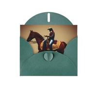 WHJSSF Biglietto di auguri verde scuro con stampe di cavallo da cowboy, 10,2 x 15,2 cm, per Natale, compleanni dei bambini, San Valentino, anniversari di matrimonio e inviti per feste
