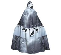 WHJSSF Birds in the park on a snowy day Prints Halloween Adult Hooded Cloak è un mantello super grande, confortevole e resistente
