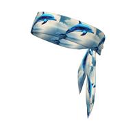 WHJSSF Blue Ocean Delphin - Foulard sportivo double-face, asciugatura rapida, traspirante, per donne, ragazze e uomini