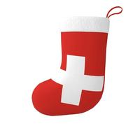 WHJSSF Calze decorative natalizie con bandiera svizzera, per aggiungere allegria festiva ad Halloween, Natale