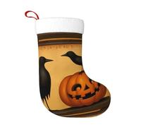 WHJSSF Calze decorative natalizie con immagine di merlo e zucca, per decorare Halloween, Natale e Capodanno
