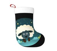 WHJSSF Calze decorative natalizie con immagine di pecora nelle stelle, per decorare Halloween, Natale e Capodanno